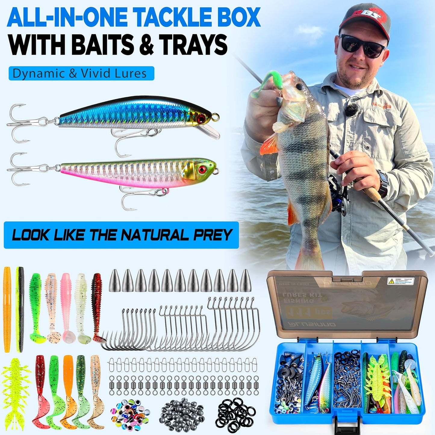 Ultimate Fishing Gear Kit: Complete Fishing Pole Combo with Tackle Box, Lures, Accessories & Tools - Perfect Gift for Men!