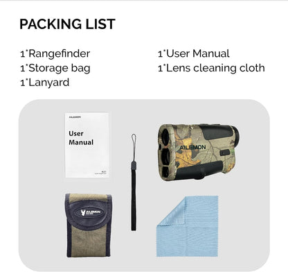 Range Finder for Hunting, 900 Yards Laser Rangefinder with 6X Magnification Multi Functional Distance/Angle/Scan Waterproof Rangefinder for Hunter