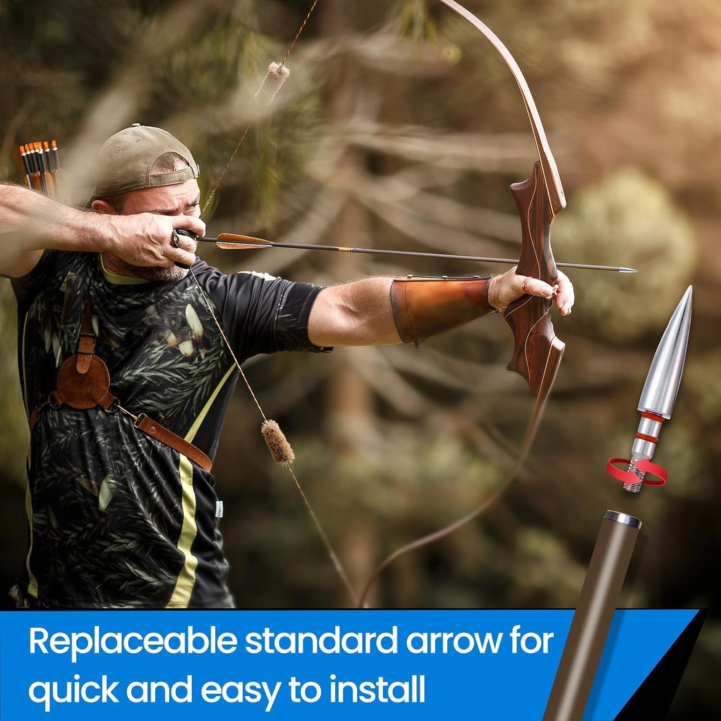 12Pcs Archery Field Points, 100/125/150/300 Grain Field Points, Screw-In Archery Field Broadheads for Recurve, Compound Bow Crossbow, Archery Target Crossbow Practice Tip