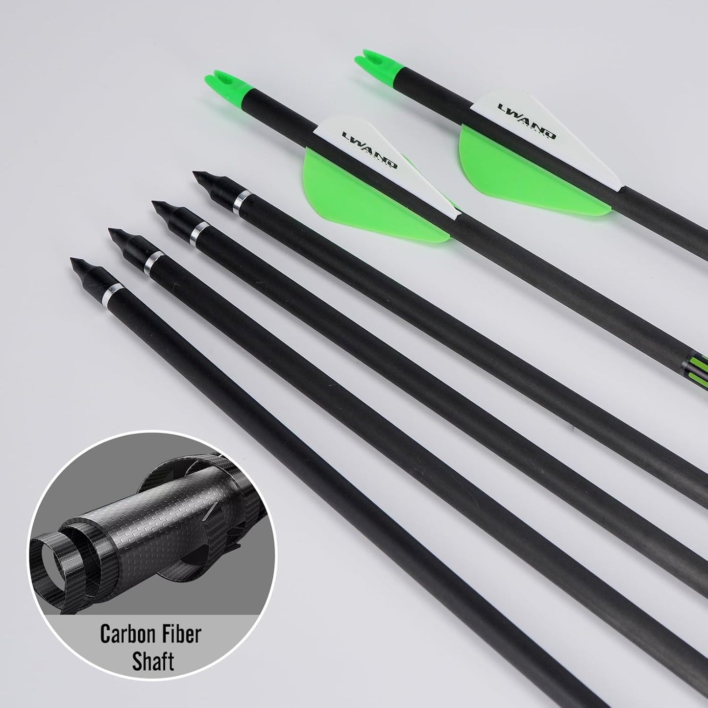 32" Carbon Arrows Archery Target Practice Hunting Arrows with Shaft Spine 400 with Removable Tips for Compound & Recurve Bow (Pack of 12)