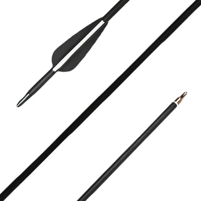 31.5Inch Carbon Arrow Targeting Practice Hunting Arrows Spine 400 for Compound & Recurve & English Long Bow with Removable Tips (Pack of 12)