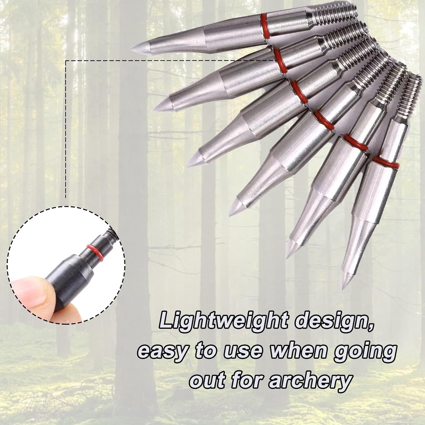 Archery Anti-Skid Arrow Broadhead O-Rings - 100 Pcs 1/4 Inch Arrow Tip Rubber Arrow Gasket, Rubber Ring Arrow Point Grommet for Hunting Shooting Target