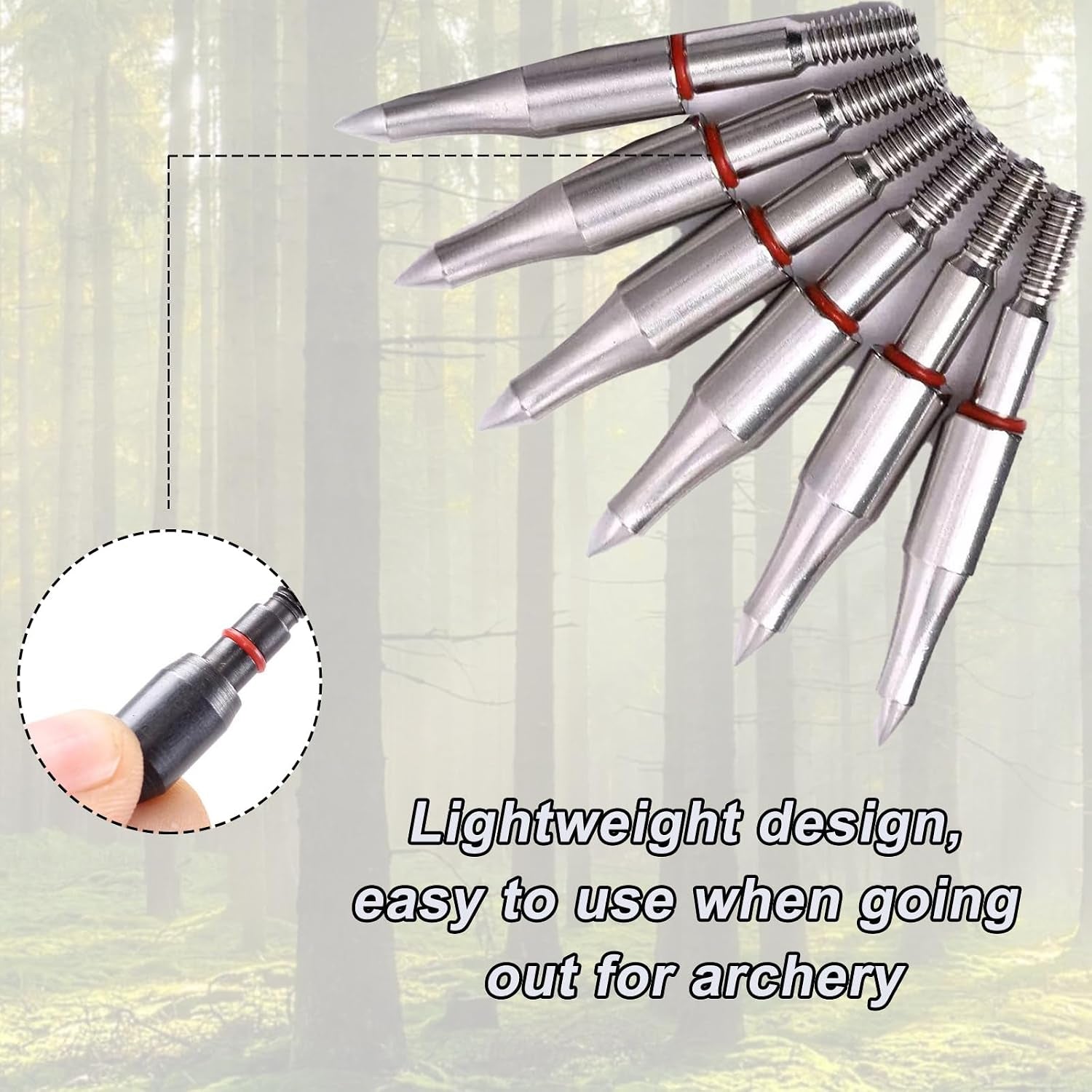 Archery Anti-Skid Arrow Broadhead O-Rings - 100 Pcs 1/4 Inch Arrow Tip Rubber Arrow Gasket, Rubber Ring Arrow Point Grommet for Hunting Shooting Target