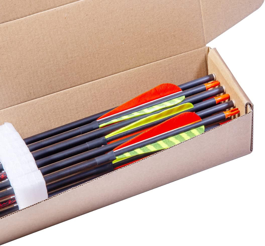 Traditional Archery 300 340 400 500 600 700 Spine 30 31 32 Inch Carbon Feather Arrows for Recurve Compound Bow Longbow Hunting Targets Arrow 12PCS