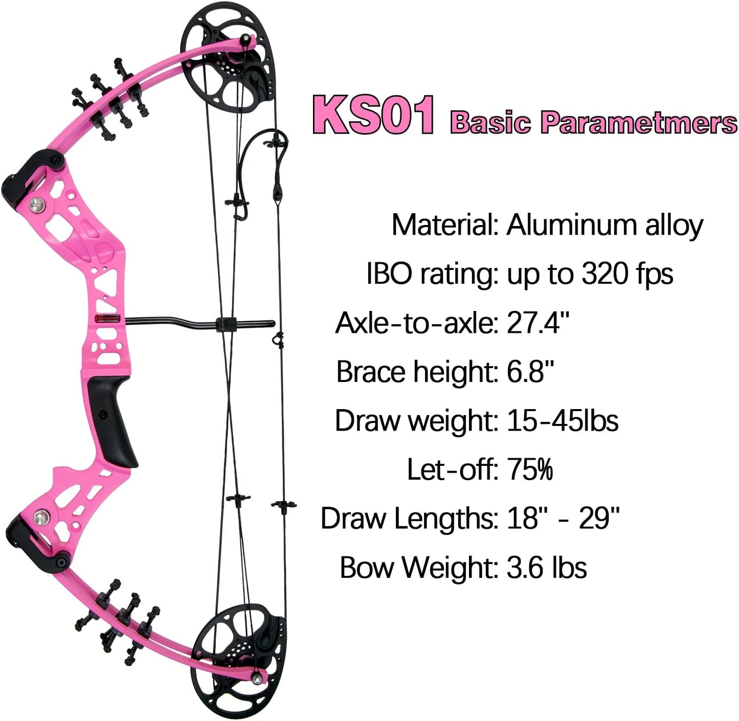 Youth Compound Bow Set 15-45 Lbs for Teens and Beginner, Package with Archery Hunting Equipment, Max Speed 260Fps, Adjustable, Right Hand