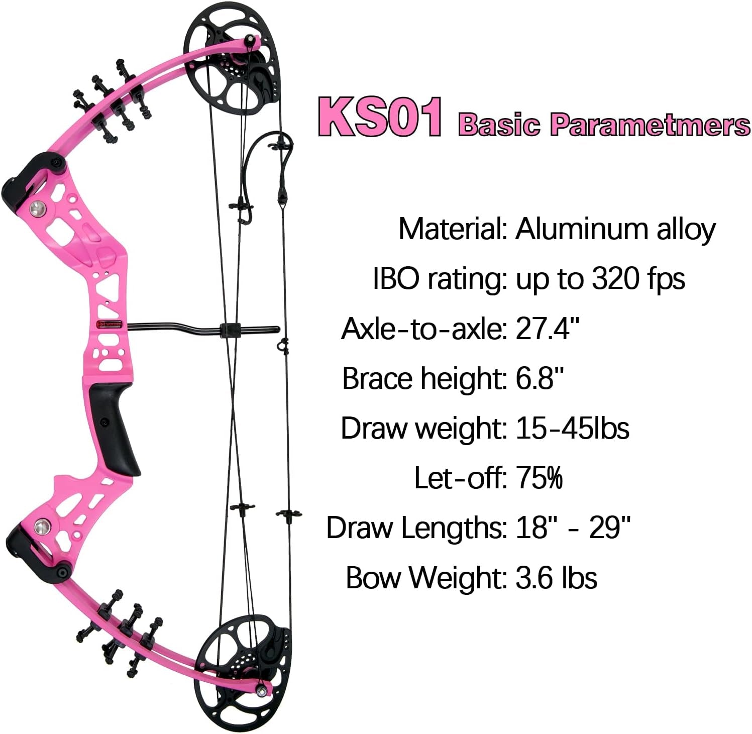 Youth Compound Bow Set 15-45 Lbs for Teens and Beginner, Package with Archery Hunting Equipment, Max Speed 260Fps, Adjustable, Right Hand