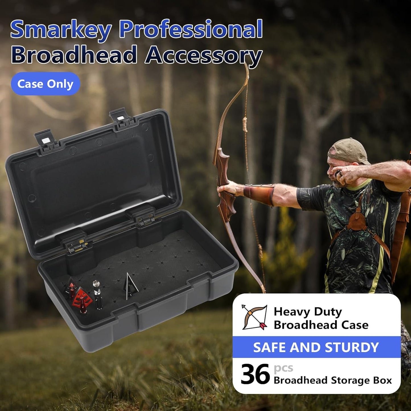 Broadhead Storage Box Case for Compound Hunting Bow and Crossbow Accessory - 36PCS Stroage