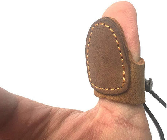 Soft Leather Thumb Ring Archery Finger Protector for Mongolian Reurve Bow Finger Guard for Traditional Bow Protector Shooting Glove