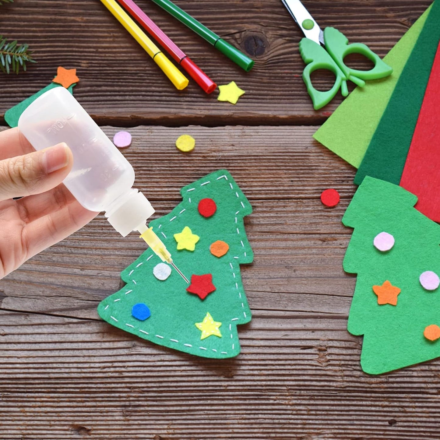 Precision Tip Applicator Bottle, Mini Glue Squeeze Bottle with Brush Tip for Oil, Wood Glue, Craft Glue, Paint, Crafting Fine Dispenser