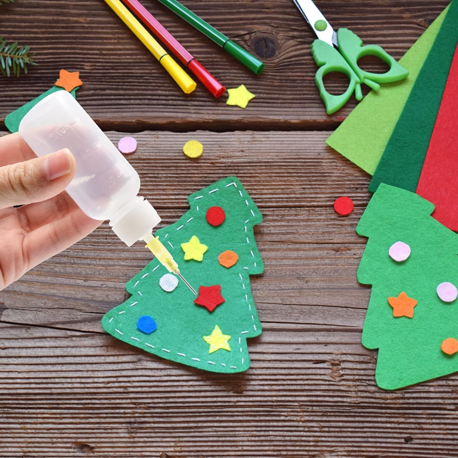 Precision Tip Applicator Bottle, Mini Glue Squeeze Bottle with Brush Tip for Oil, Wood Glue, Craft Glue, Paint, Crafting Fine Dispenser