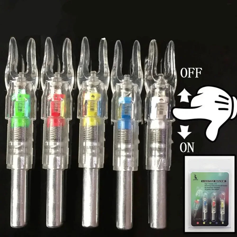 Automatically Luminous High Quality 3Pcs Hunting Shooting Fit 6.2Mm Arrow Shaft Lighted Bow LED Glowing Arrow Nock Tail #277515