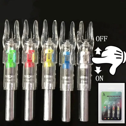 Automatically Luminous High Quality 3Pcs Hunting Shooting Fit 6.2Mm Arrow Shaft Lighted Bow LED Glowing Arrow Nock Tail #277515