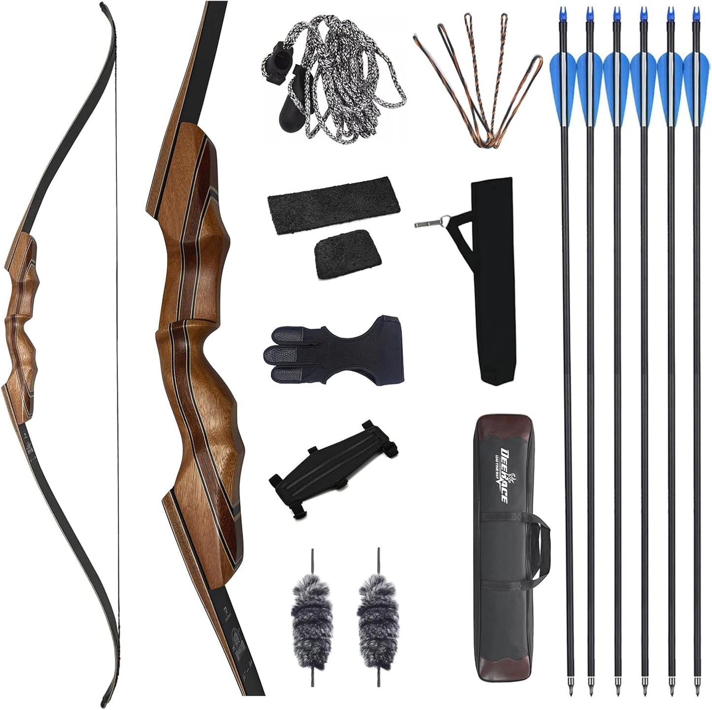 Archery 58" 60" Hunting Recurve Bow, Bow and Arrow Set for Adults Youth Beginner Hunting Targeting Archery