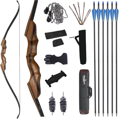 Archery 58" 60" Hunting Recurve Bow, Bow and Arrow Set for Adults Youth Beginner Hunting Targeting Archery