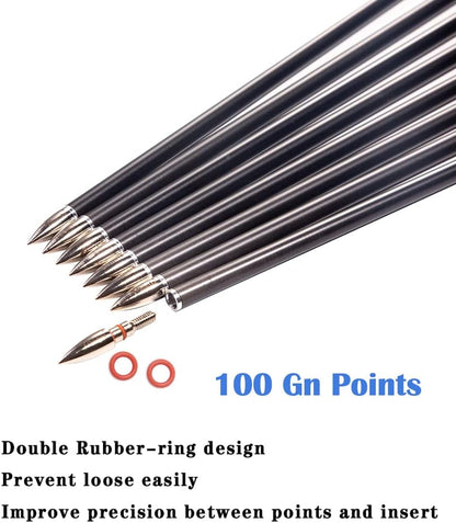 Traditional Archery 300 340 400 500 600 700 Spine 30 31 32 Inch Carbon Feather Arrows for Recurve Compound Bow Longbow Hunting Targets Arrow 12PCS