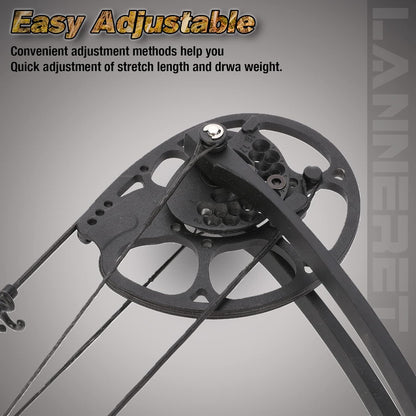 Compound Bow and Archery Sets - Right Hand Archery Compound Bows 0-70 Lbs Draw Weight Adjustable for Adults and Beginners，Hunting Bow Kit for Beginner