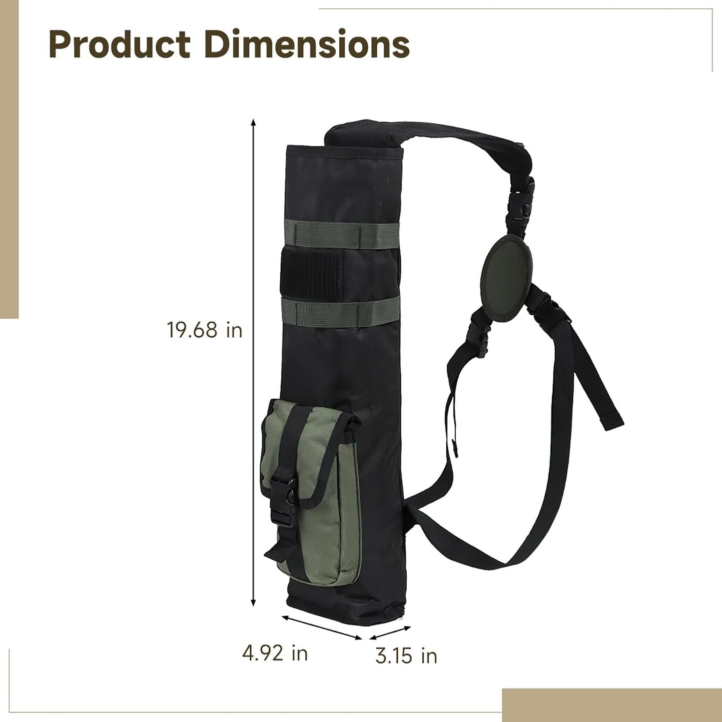 Archery Back Arrow Quiver, Lightweight Arrow Quiver with Quick Release Buckle, 19.7 in Arrow Holder, Adjustable Shoulder Strap for Outdoor Hunting