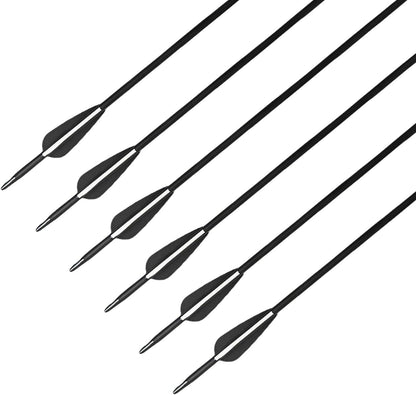 31.5Inch Carbon Arrow Targeting Practice Hunting Arrows Spine 400 for Compound & Recurve & English Long Bow with Removable Tips (Pack of 12)