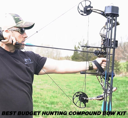 Dragonx8 Compound Bow Kit Camo and Dragon10 24Pcs Carbon Arrows（300 Spine