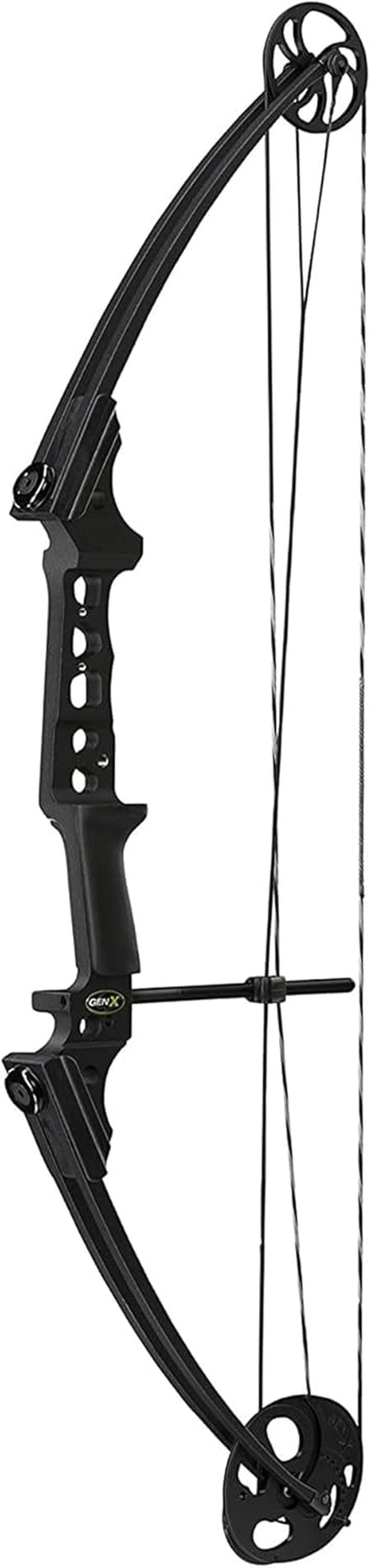 Gen-X Lightweight Compound Bow, Archery Hunting Bow for Adults W/Adjustable Riser, Cam Draw Weight, & Length, Draw Hand - Right, Black