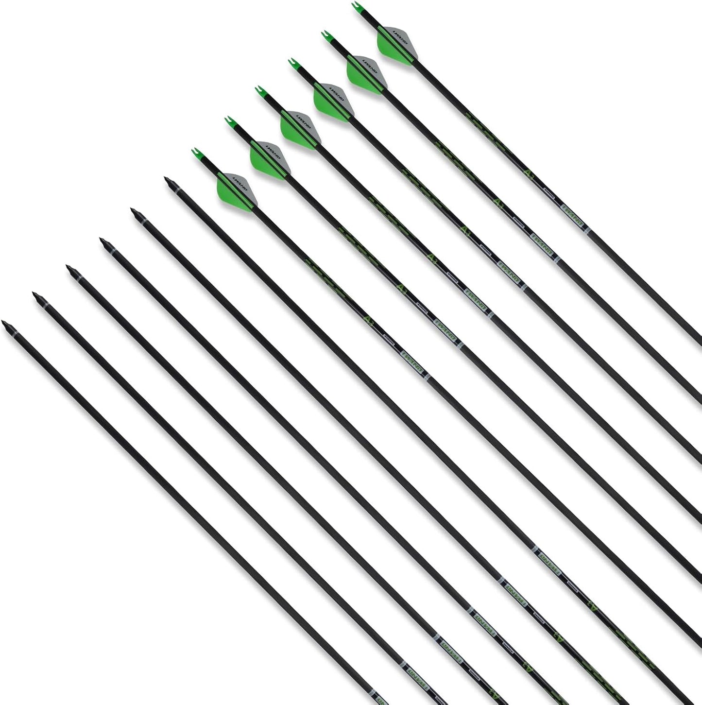 32" Carbon Arrows Archery Target Practice Hunting Arrows with Shaft Spine 400 with Removable Tips for Compound & Recurve Bow (Pack of 12)