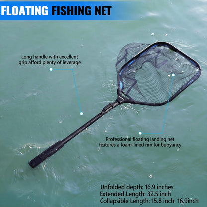 Fishing Gear,Fishing Backpack with Floating Fishing Net,Tackle Boxes,Waterproof Fishing Tackle Bag,Fishing Gifts for Men