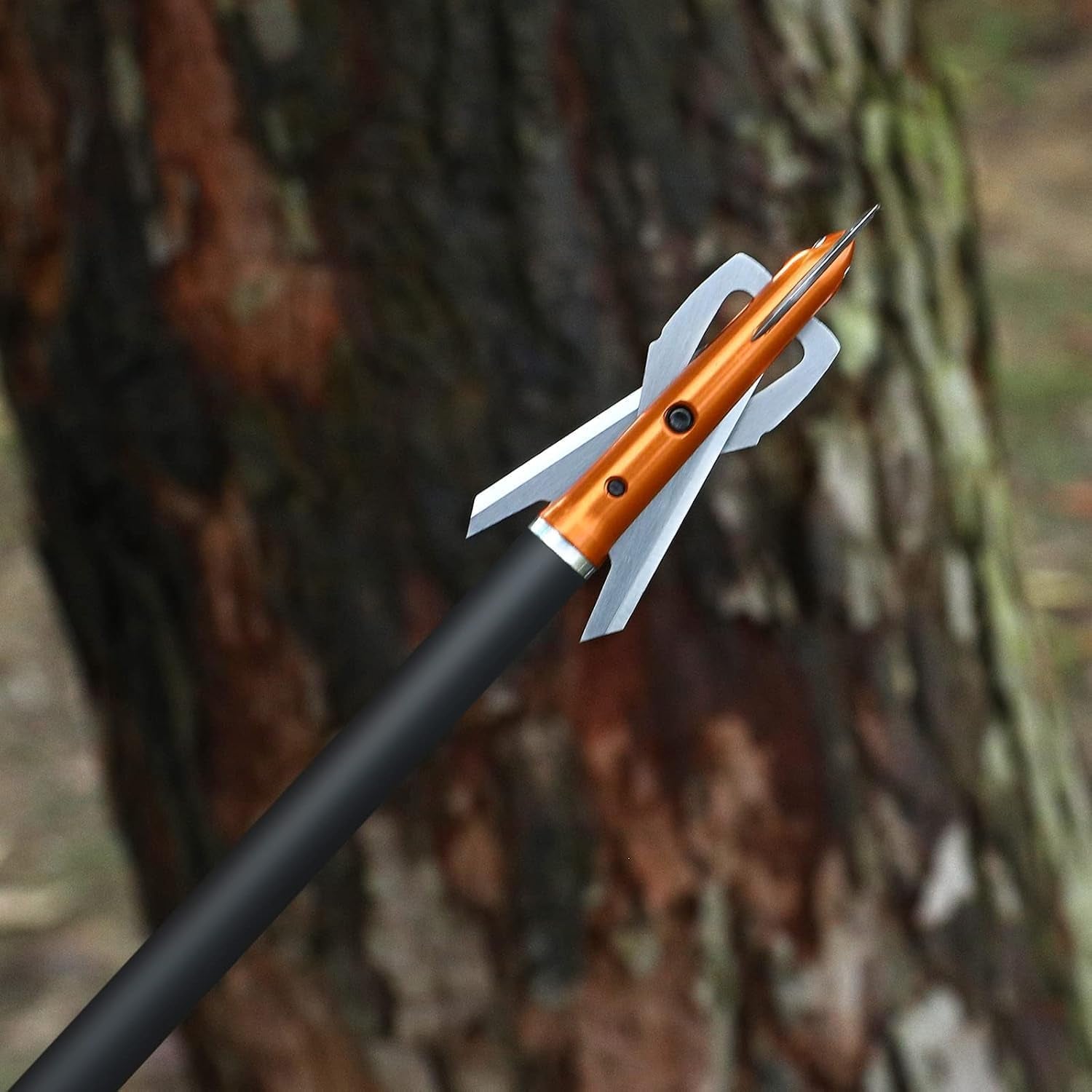 Hunting Broadheads 6PK 100 Grains 420 Stainless Steel 3 Blades Mechanical Hunting Arrow Tips Archery Arrowhead for Crossbow and Compound Bow Hunting 2” Cutting Diameter