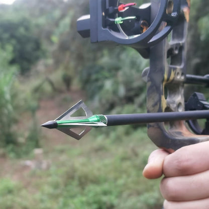 Hunting Broadheads 12PK 100 Grains Screw-In Arrow Archery 3 Blades Hunting Heads Arrow Tips Compatible with Crossbow and Compound Bow + 1 PK Broadhead Storage Case