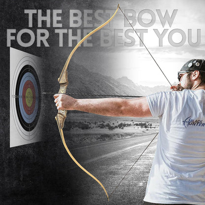 Black Hunter Recurve Bow 60 Inch 20-60 Lbs Takedown Bow Right Hand Hunting Bow and Arrow Set with Bow String Silencers Archery Bow for Adults Hunting Target Practice