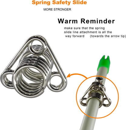 Bowfishing Head Carbon/Glass-Fiber Arrow Shafts 2 Mechanical Barbs 2.5" Holding Area Archery Broadhead Fits 5/16" Fiberglass Arrow Shaft 3/6 PK