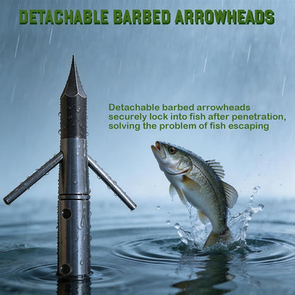 Archery Bowfishing Arrows Hunting 34Inch Solid Fiberglass Arrows with Broadhead for Compound Bow and Recurve Bow 6Pcs