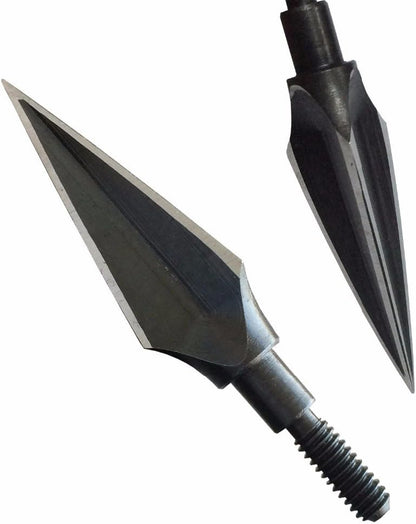 12PK Steel Screw Archery Broadheads 3 Edges 125 Grain for Hunting Arrows