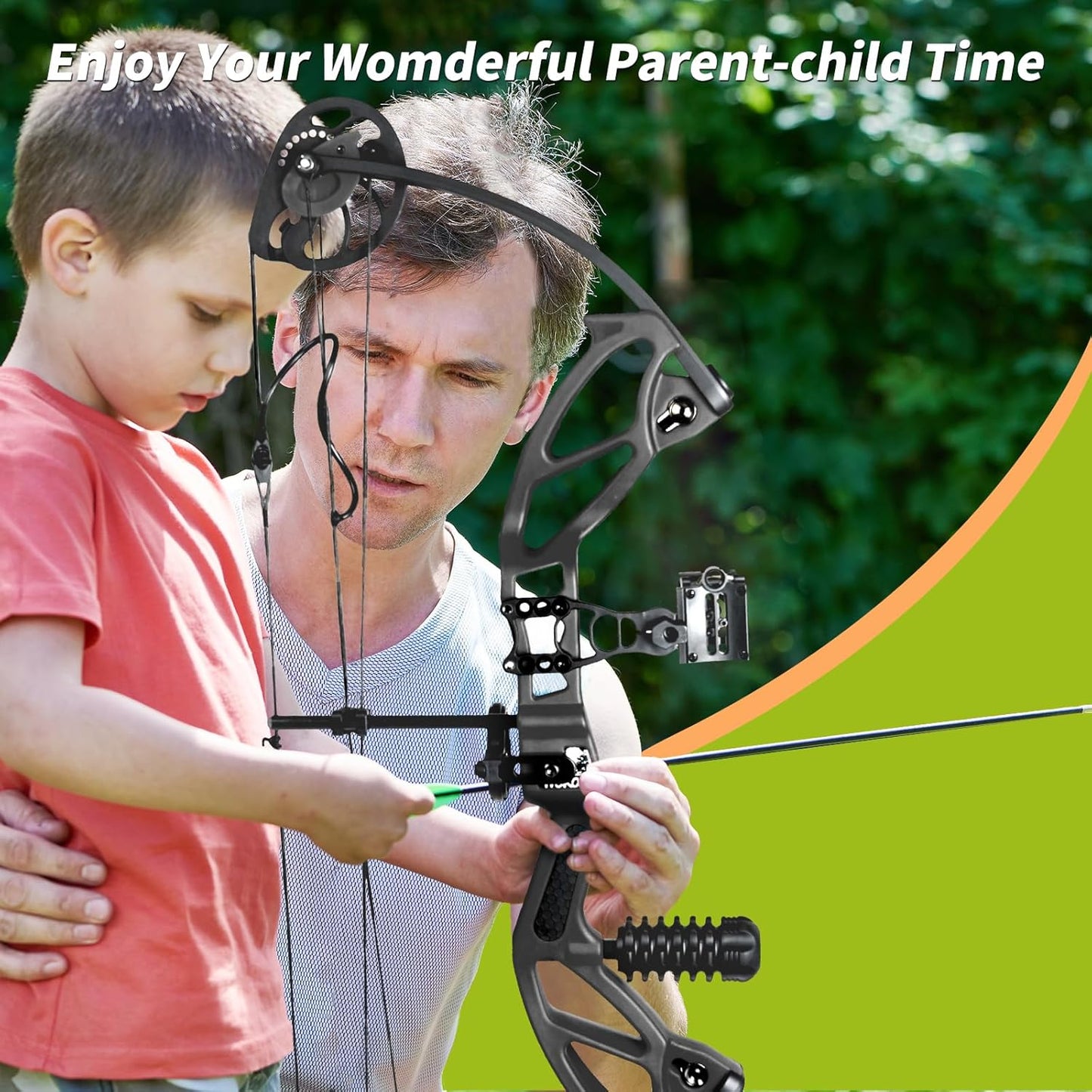 Compound Bow Archery Sets for Youth & Kids,Beginners, Right Hand Compound Bows, Draw Length 18"-27",15-30 Lbs Draw Weight, 260Fps, Hunting Bow Archery Arrows Set