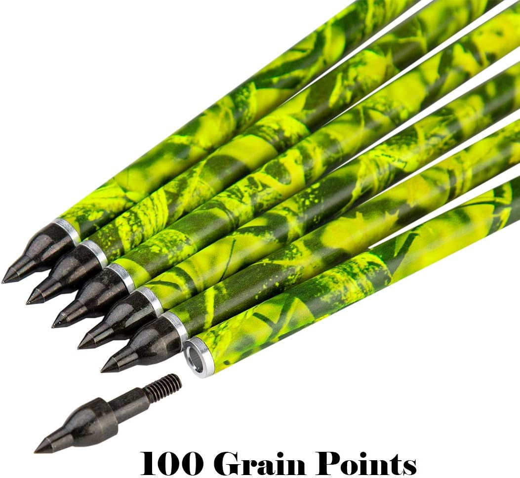 Archery Camo 400 Grain Crossbow Bolts 22 20 Inch Carbon Hunting Arrows Crossbolt 12PCS