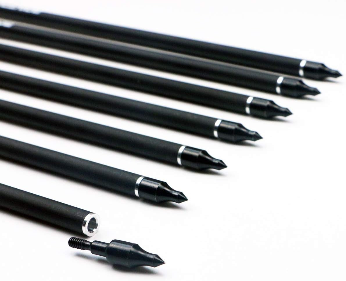 20Inch Carbon Crossbow Bolts Crossbow Hunting Arrows with 4" Vanes and Replaced Arrowhead/Tip (12 Pack)