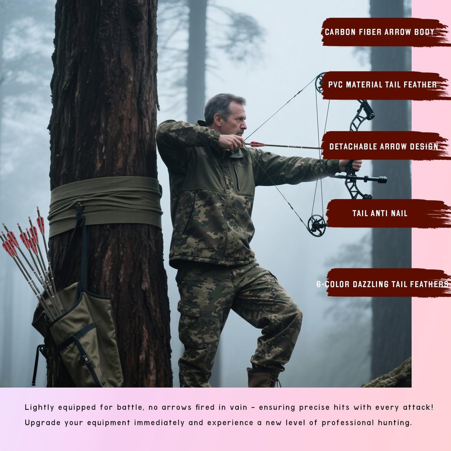31Inch Carbon Arrow Archery Targeting Practice Hunting Arrows for Compound & Recurve Bow with Removable Tips(Pack of 12)