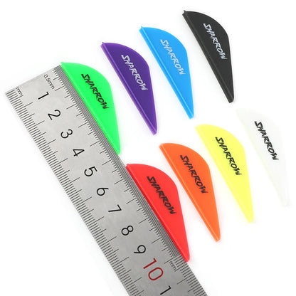 36Pcs 2Inch Archery Rubber Feather Arrow Vanes DIY Arrow Shaft for Compound Bow Recurve Bow Outdoor Shooting Hunting Accessories