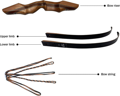 Archery 58" 60" Hunting Recurve Bow, Bow and Arrow Set for Adults Youth Beginner Hunting Targeting Archery