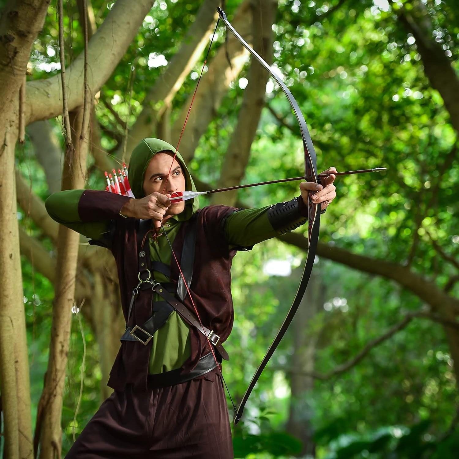 58" Laminated Recurve Bow,Amercian Hunting Bow Archery Bow 20-60Lbs