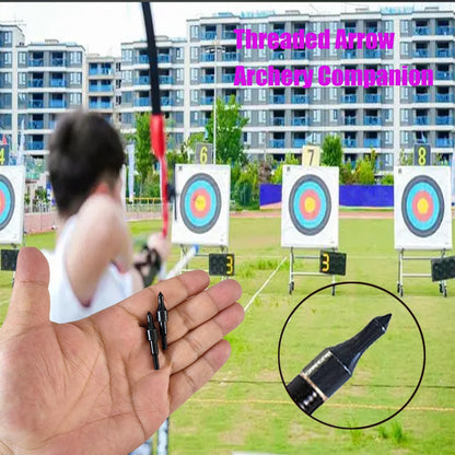 Pack of 24 Black Screw-In Archery Field Points Arrow for Target Practice Shooting,100 Grain Each