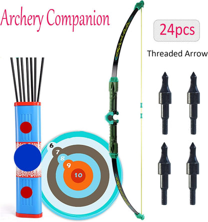 Pack of 24 Black Screw-In Archery Field Points Arrow for Target Practice Shooting,100 Grain Each